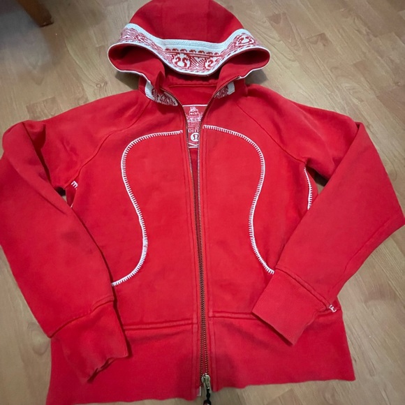 Lululemon  Full Zip Red Scuba size 10 - Picture 11 of 13